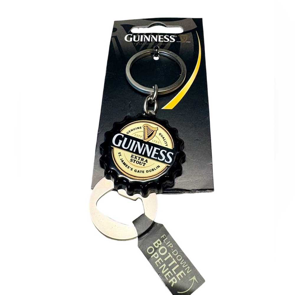 Guinness Black and Silver Cap Keychain
